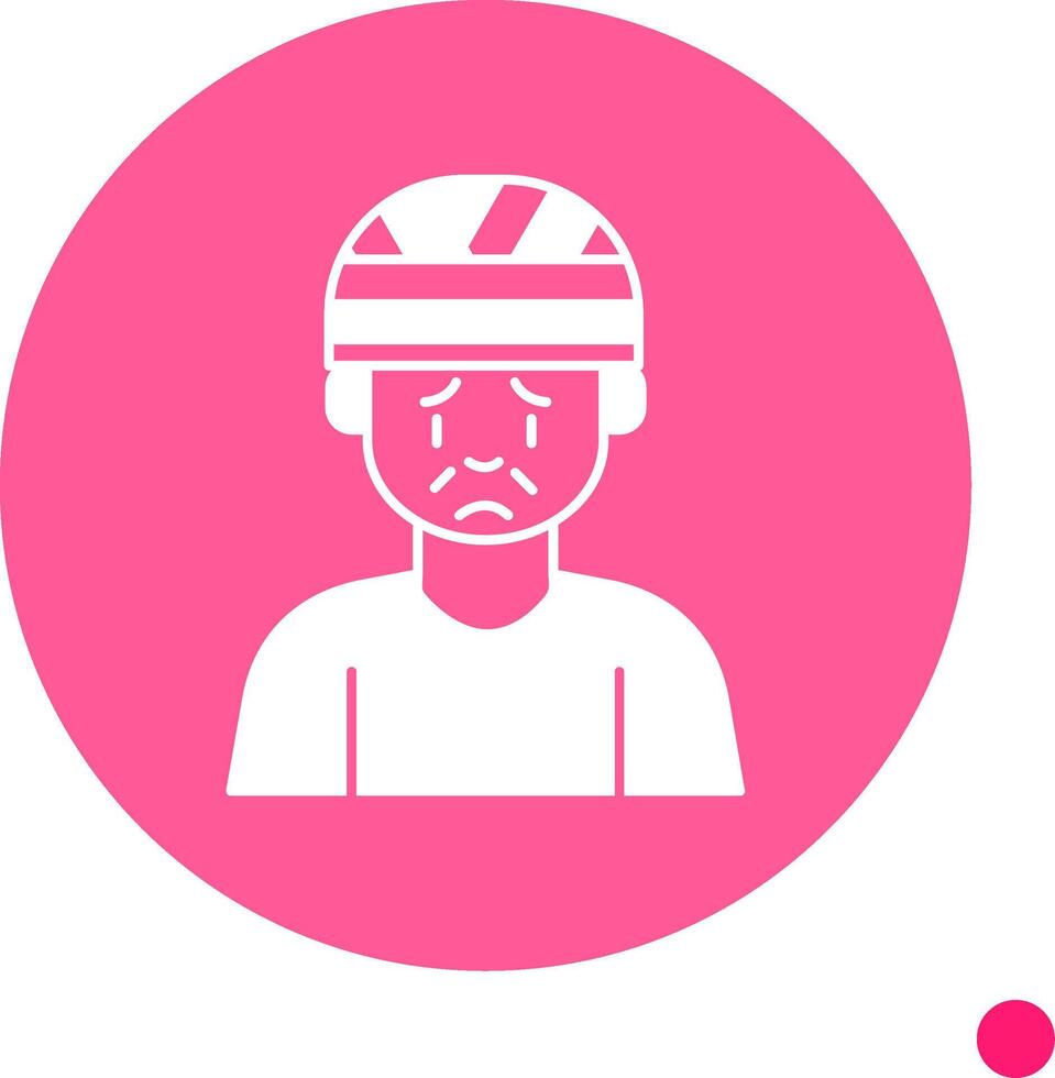 Head Injury Long Shadow Circle Icon vector