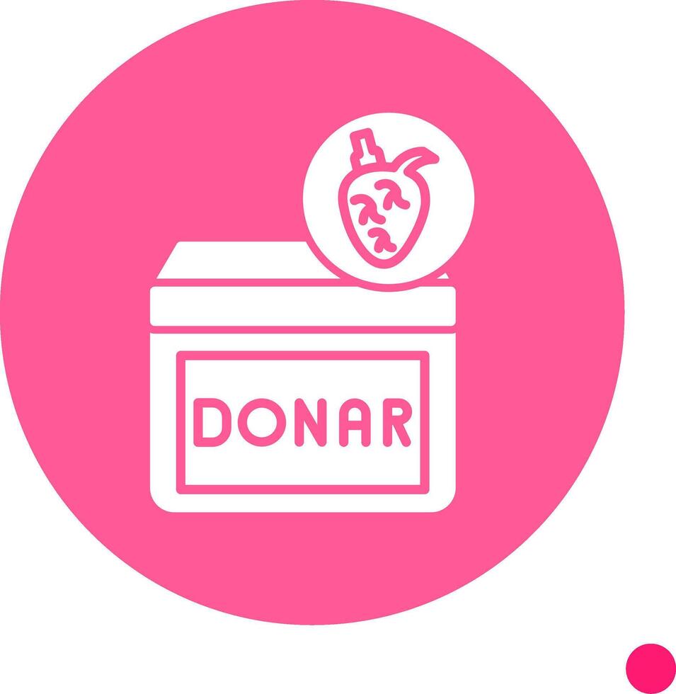 Heart Donar Long Shadow Circle Icon vector