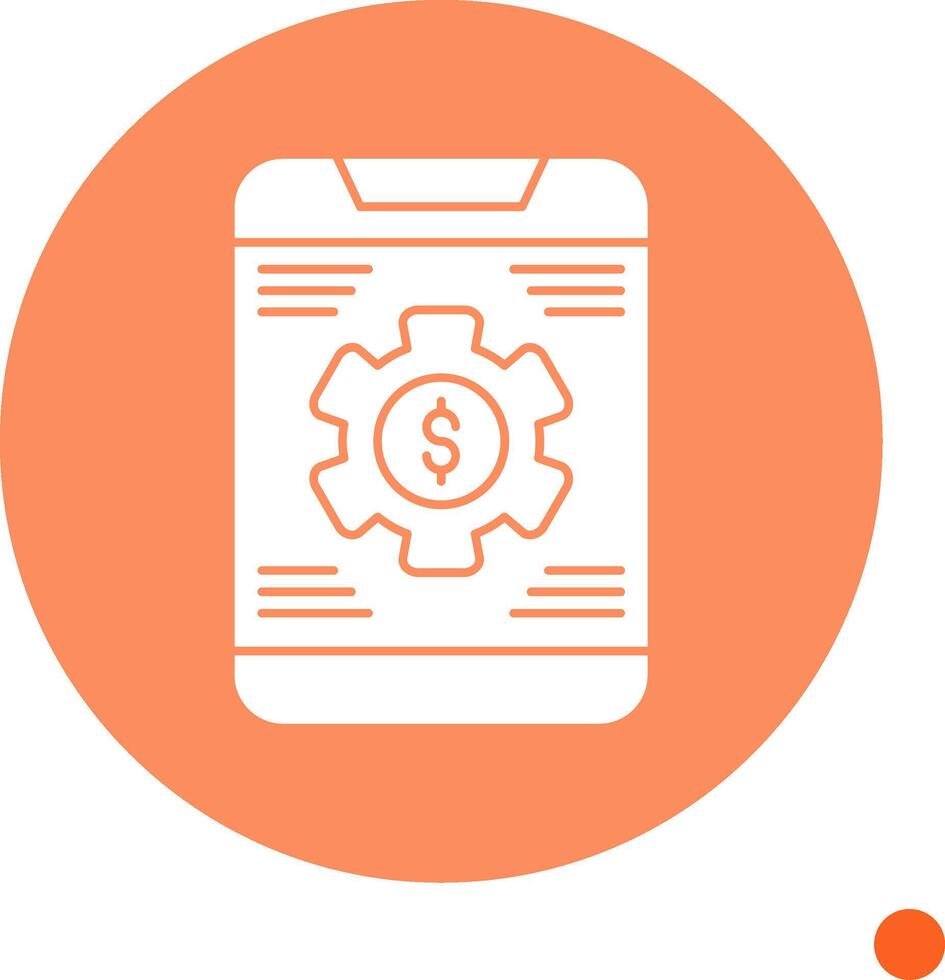 Banking App Settings Long Shadow Circle Icon vector