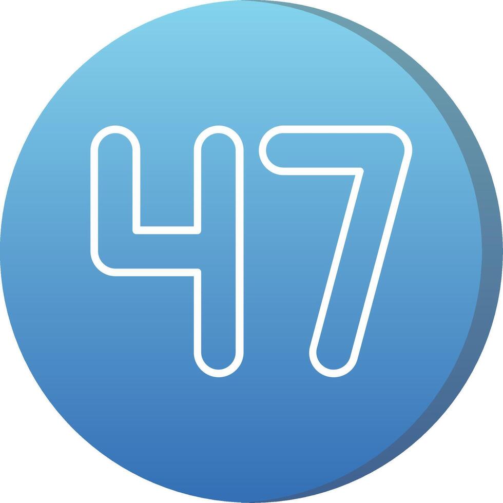 Forty seven Long Shadow Circle Icon vector
