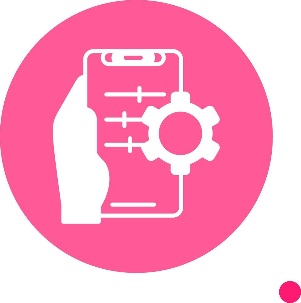 Setting Long Shadow Circle Icon vector