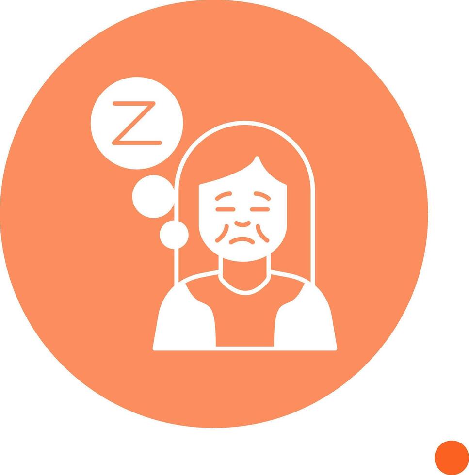 Insomnia Long Shadow Circle Icon vector
