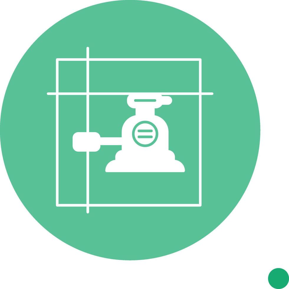 Laser Level Long Shadow Circle Icon vector