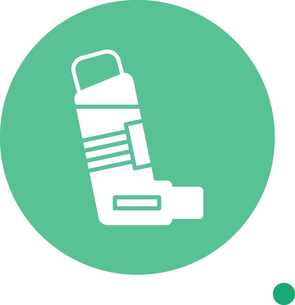 Inhaler Long Shadow Circle Icon vector