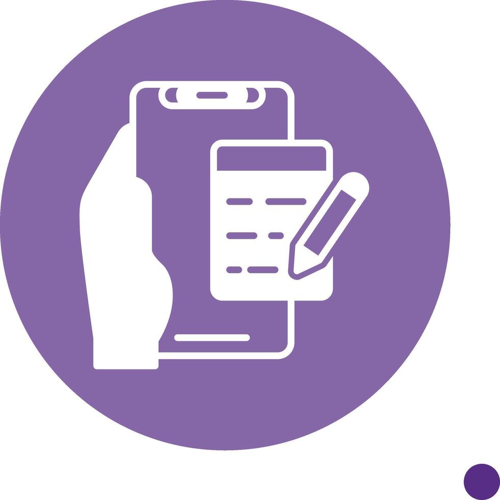Edit Long Shadow Circle Icon vector