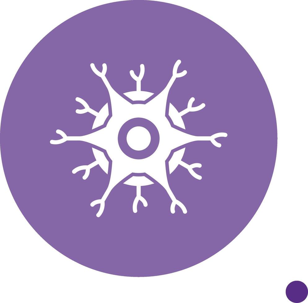 Neuron Long Shadow Circle Icon vector
