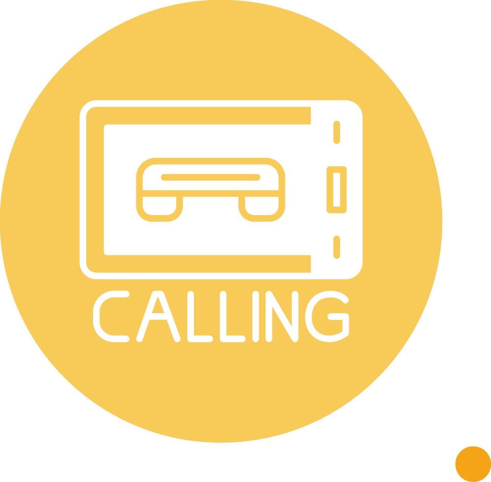 Calling Long Shadow Circle Icon vector