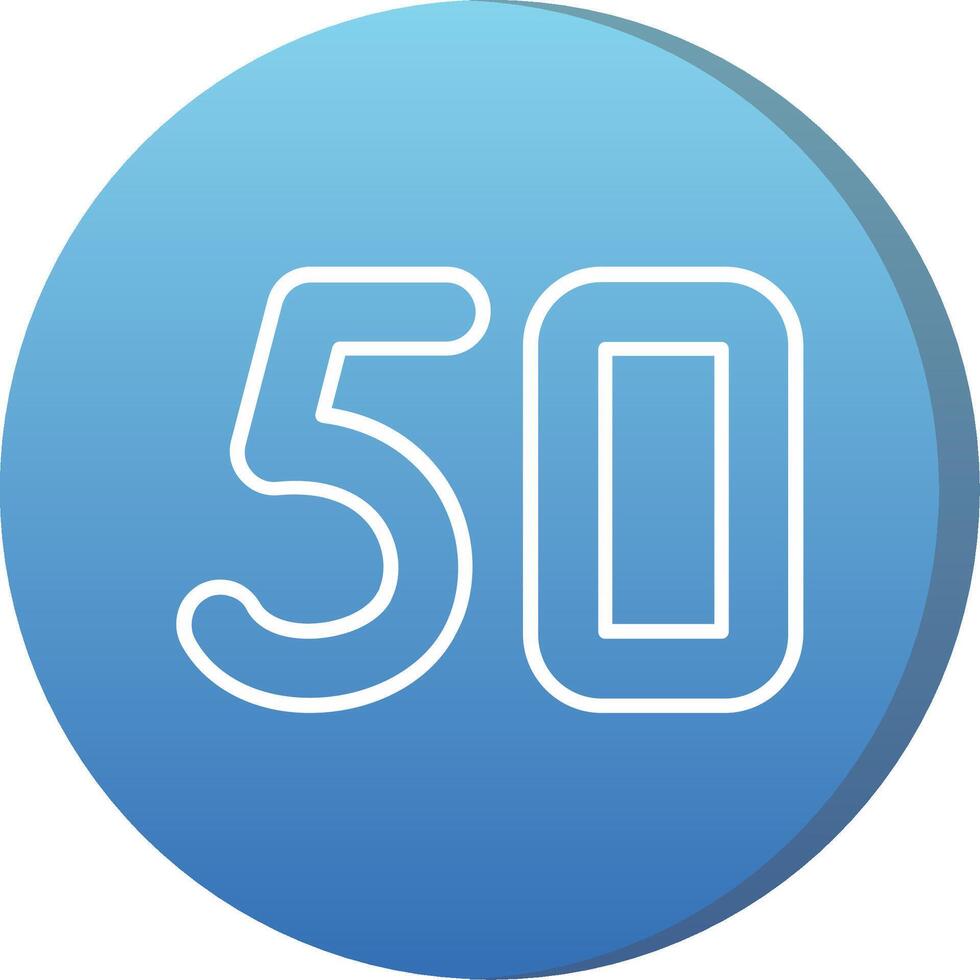 Fifty Long Shadow Circle Icon vector