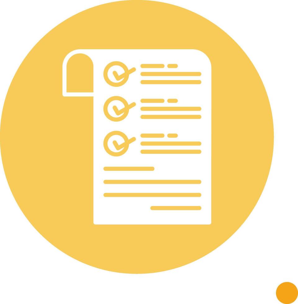 Checklist Long Shadow Circle Icon vector