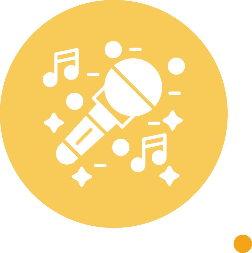 Music Long Shadow Circle Icon vector
