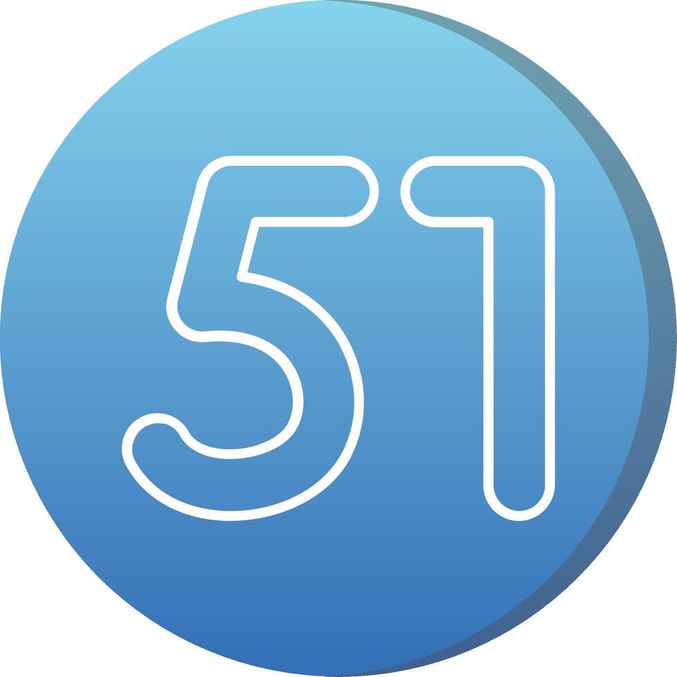 Fifty one Long Shadow Circle Icon vector