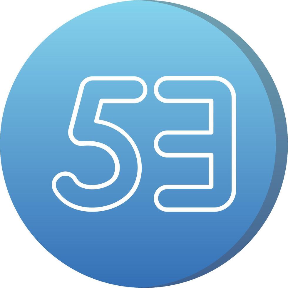 Fifty three Long Shadow Circle Icon vector
