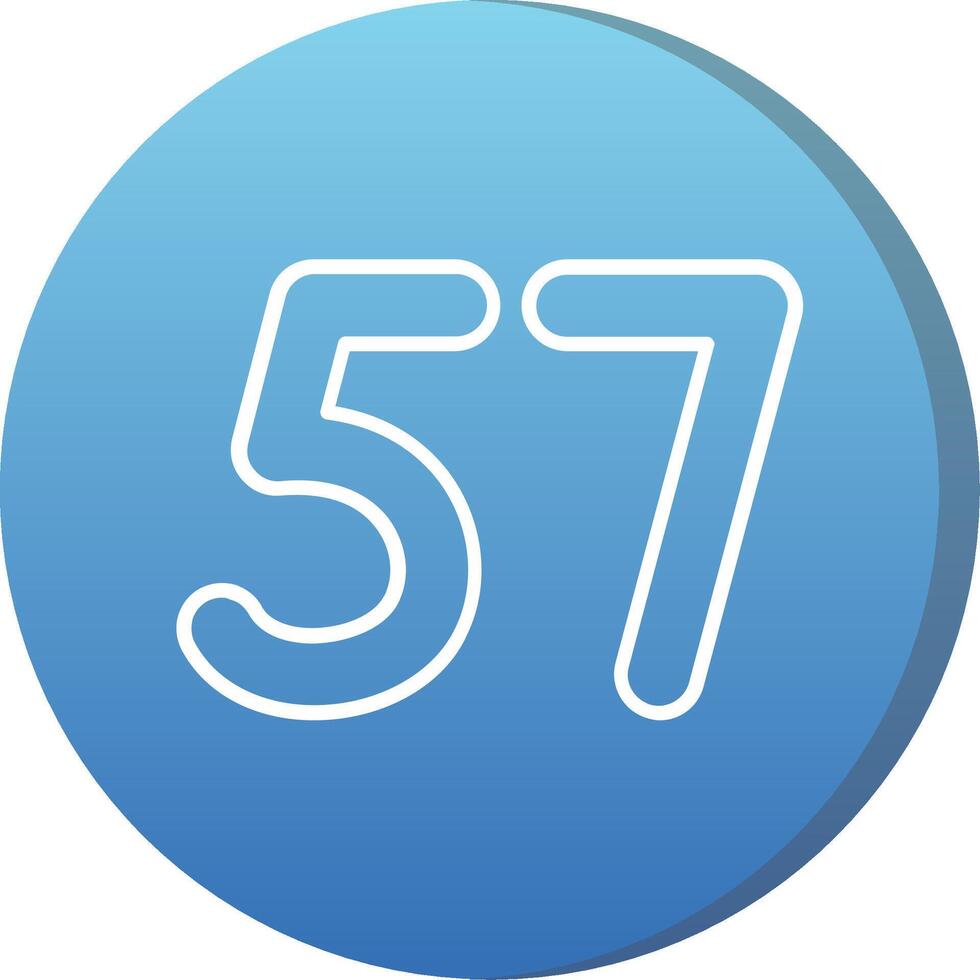 Fifty seven Long Shadow Circle Icon vector