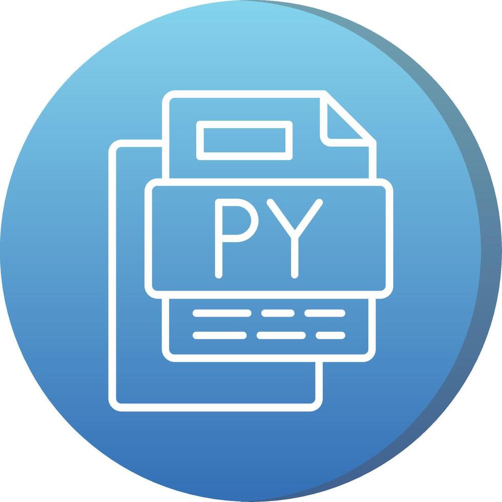 PY File Long Shadow Circle Icon vector