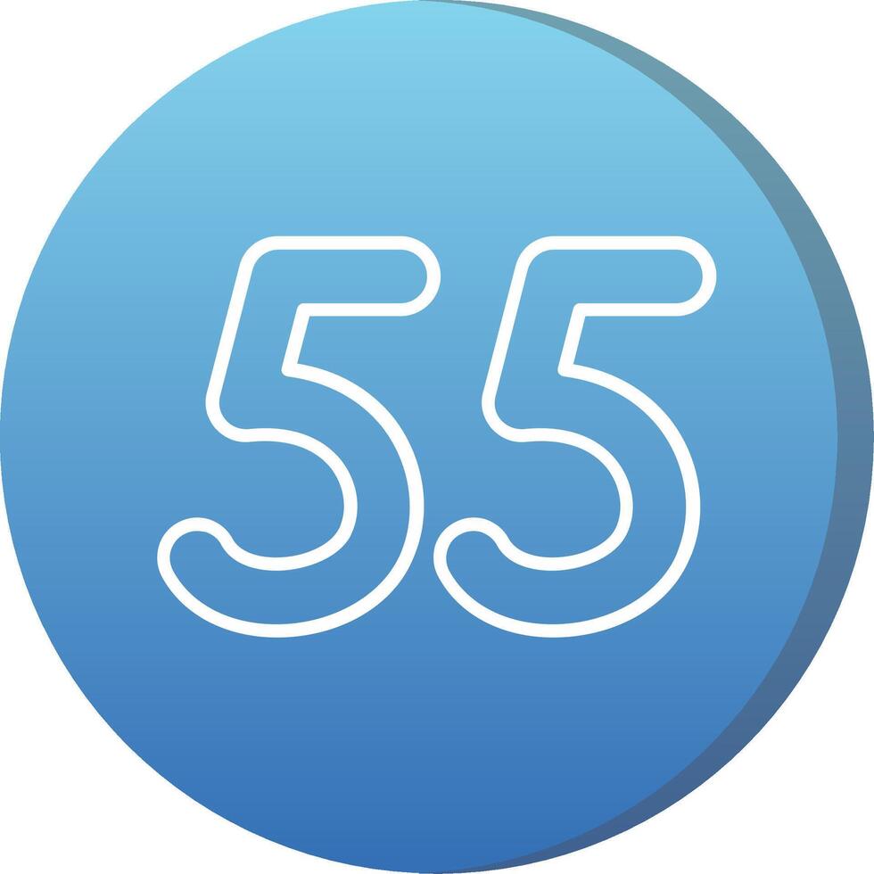 Fifty five Long Shadow Circle Icon vector