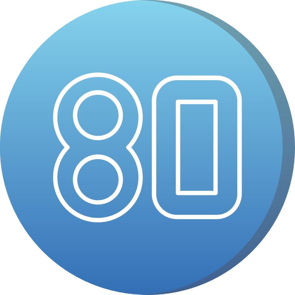 Eighty Long Shadow Circle Icon vector