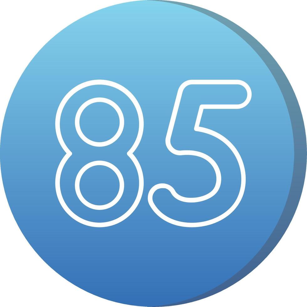 Eighty five Long Shadow Circle Icon vector