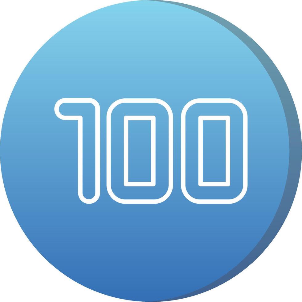 One hundred Long Shadow Circle Icon vector
