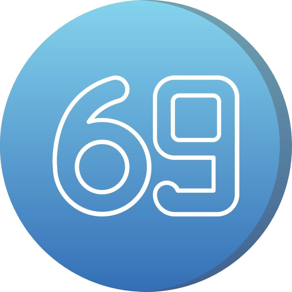 Sixty nine Long Shadow Circle Icon vector