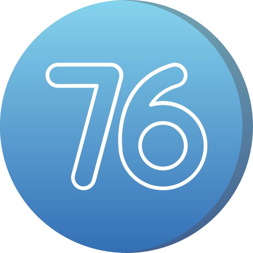 Seventy six Long Shadow Circle Icon vector