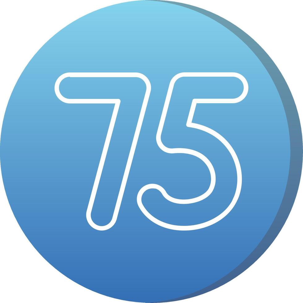 Seventy five Long Shadow Circle Icon vector