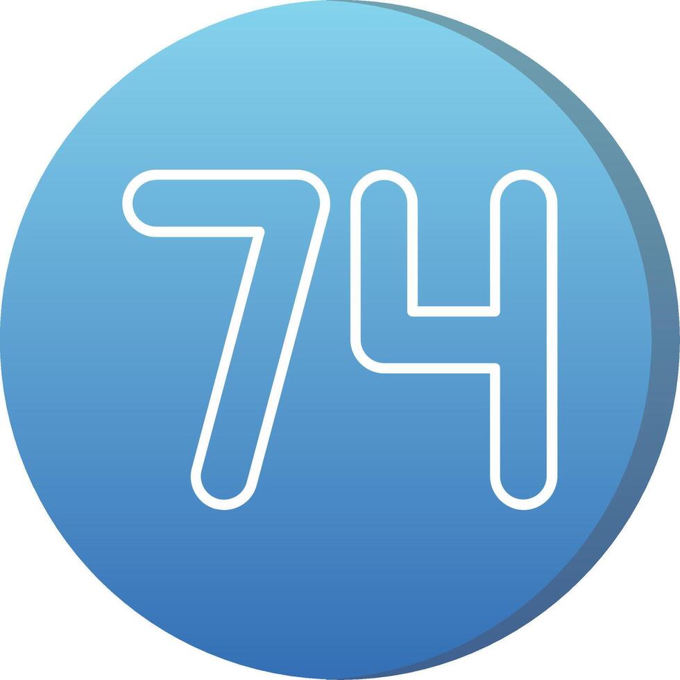 Seventy four Long Shadow Circle Icon vector