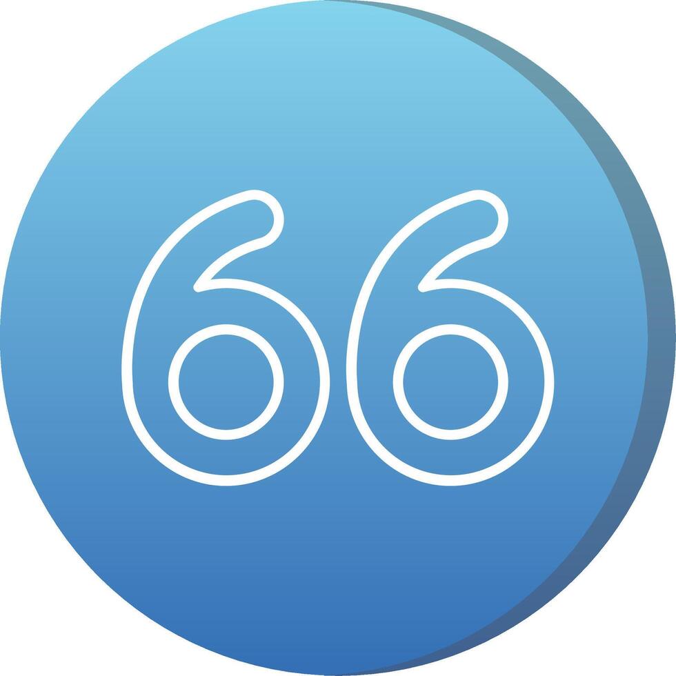 Sixty six Long Shadow Circle Icon vector