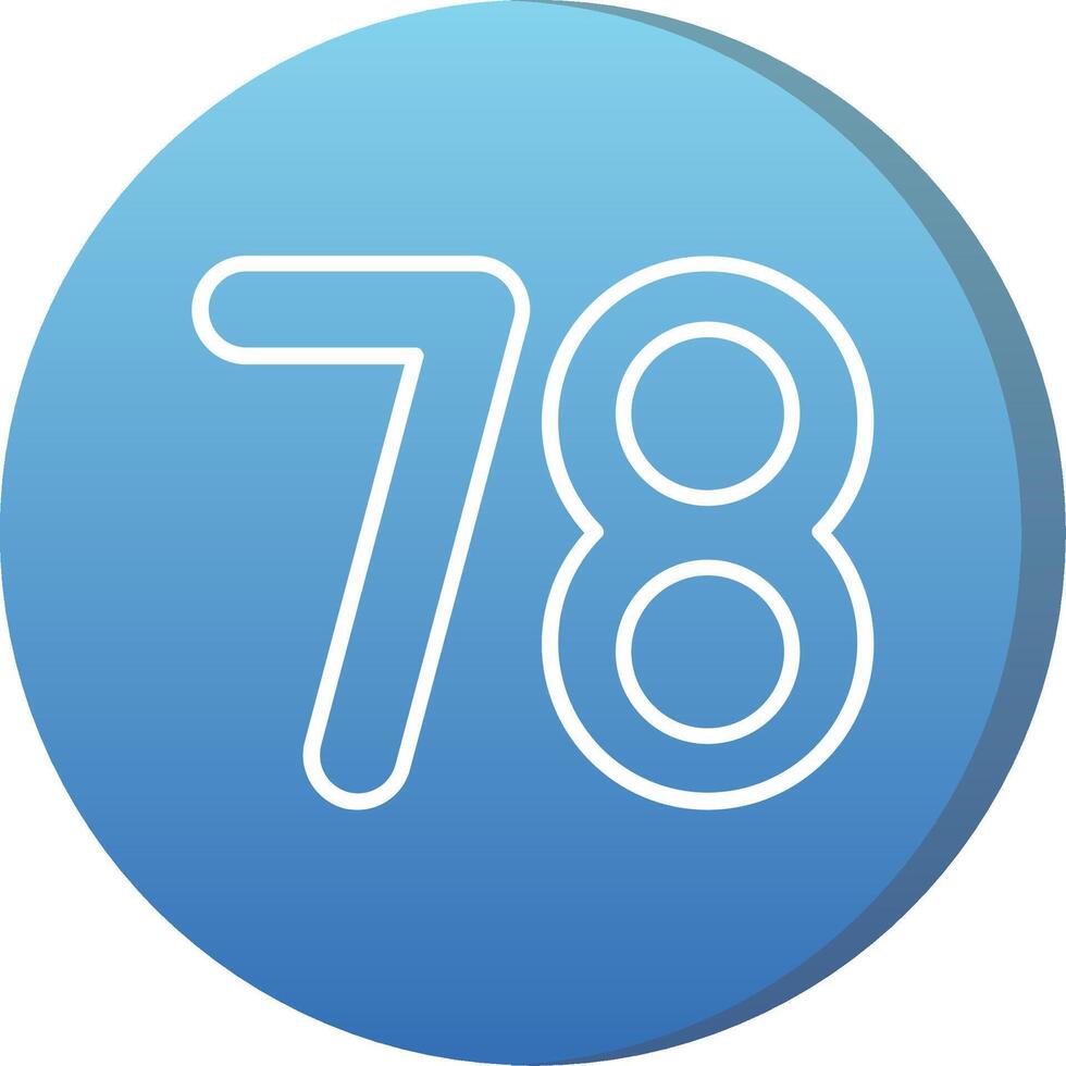 Seventy eight Long Shadow Circle Icon vector