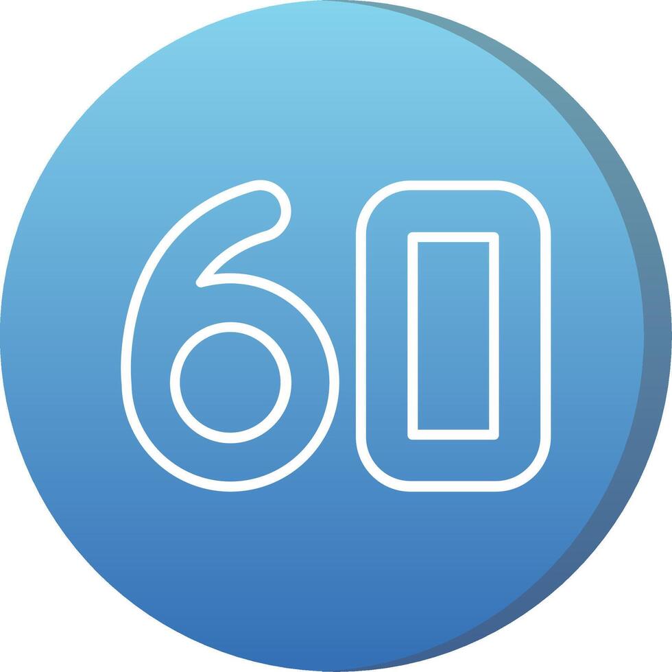 Sixty Long Shadow Circle Icon vector