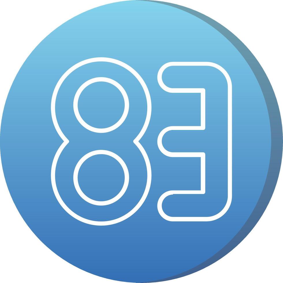 Eighty three Long Shadow Circle Icon vector