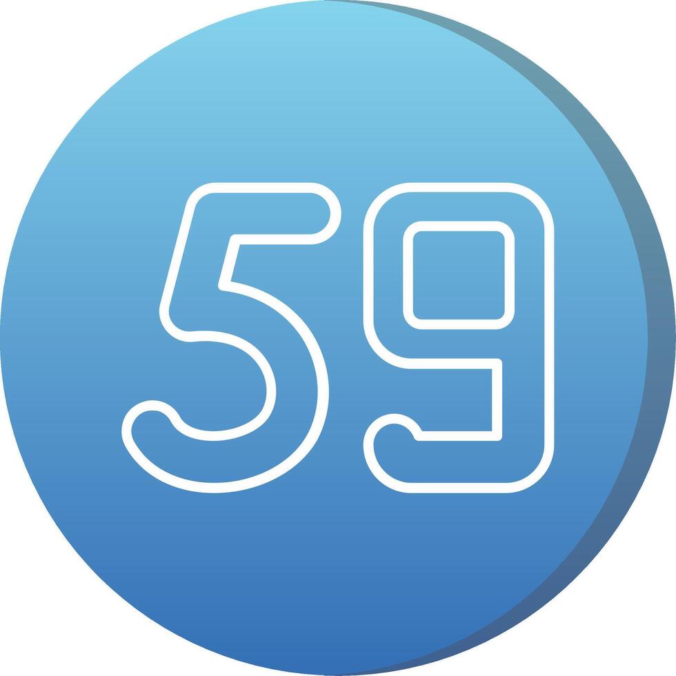 Fifty nine Long Shadow Circle Icon vector