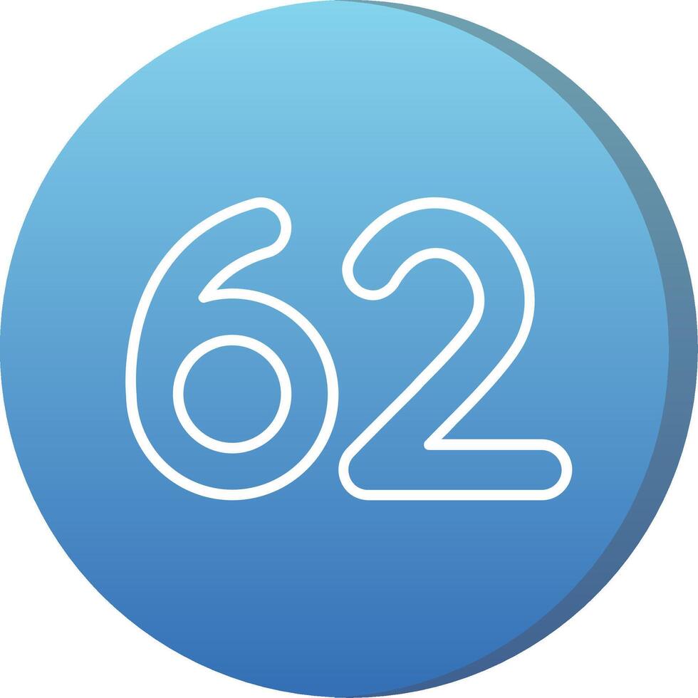 Sixty two Long Shadow Circle Icon vector