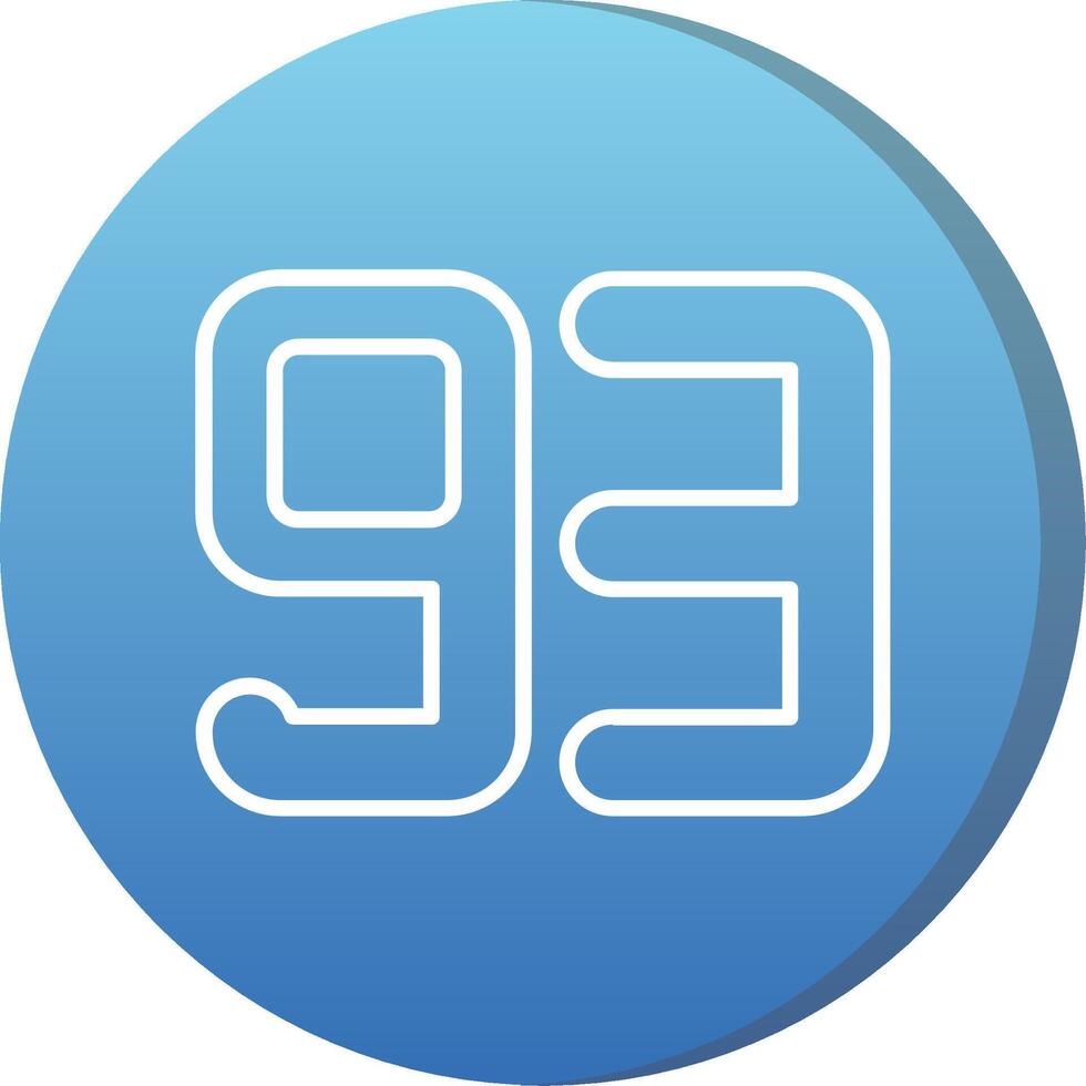 Ninety three Long Shadow Circle Icon vector