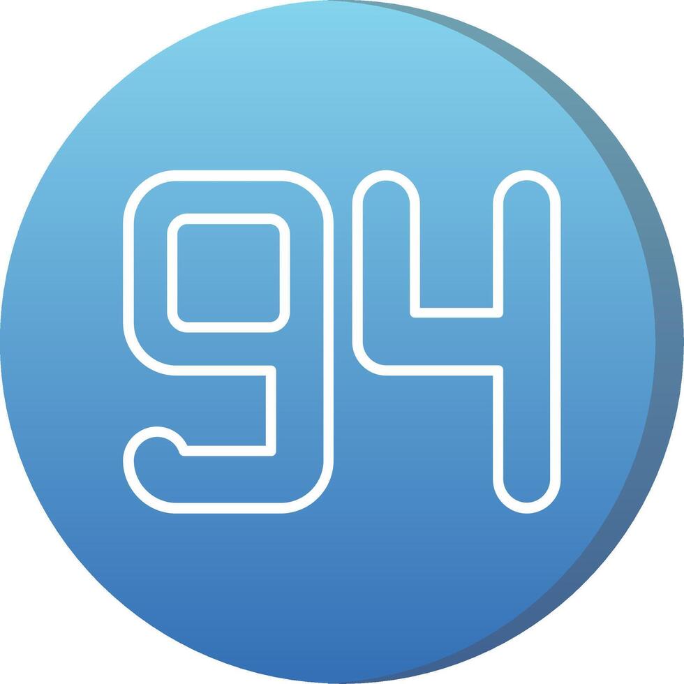 Ninety four Long Shadow Circle Icon vector