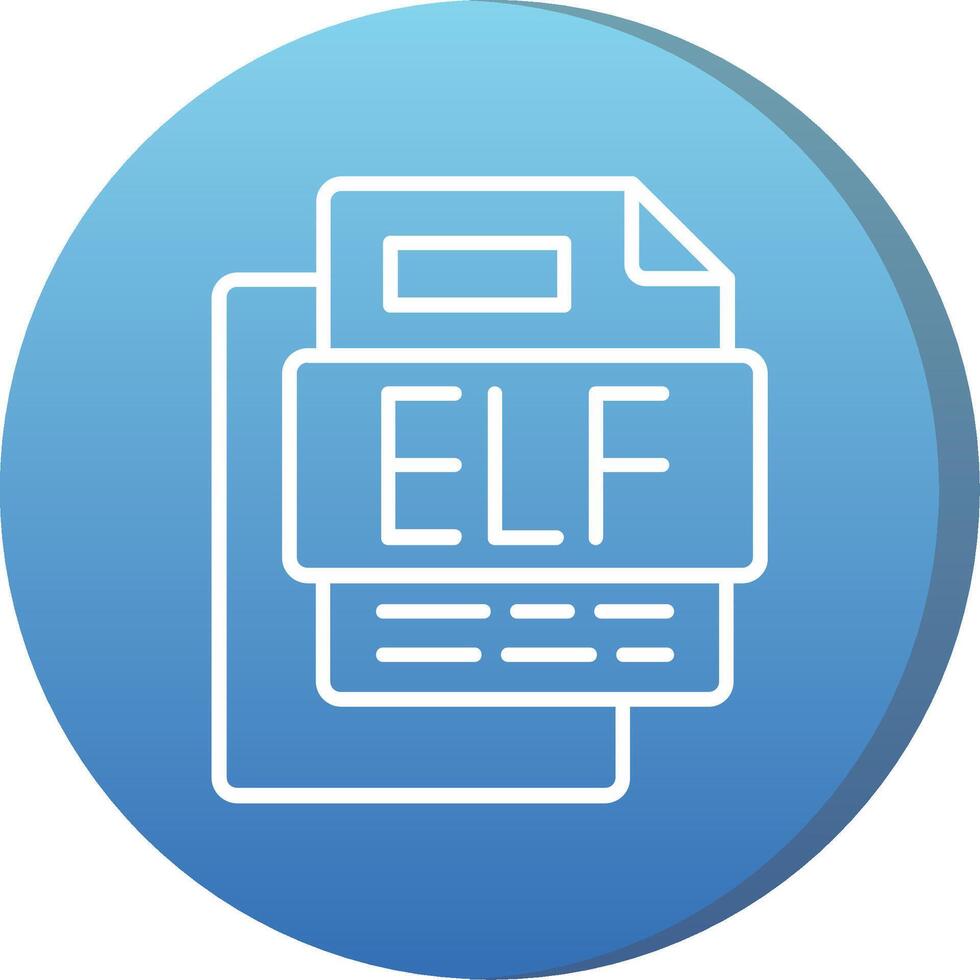 ELF File Long Shadow Circle Icon vector