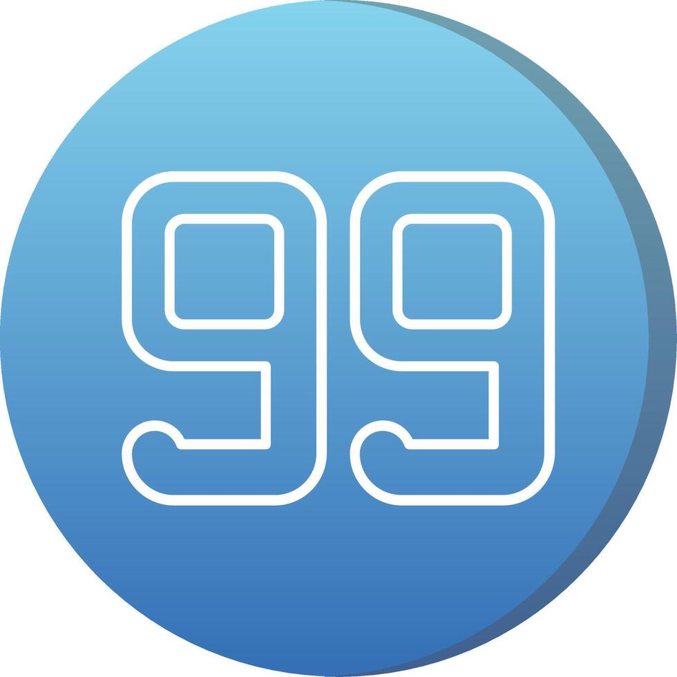 Ninety nine Long Shadow Circle Icon vector