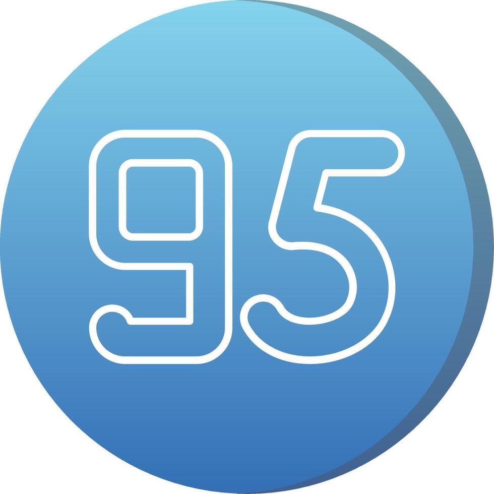 Ninety five Long Shadow Circle Icon vector