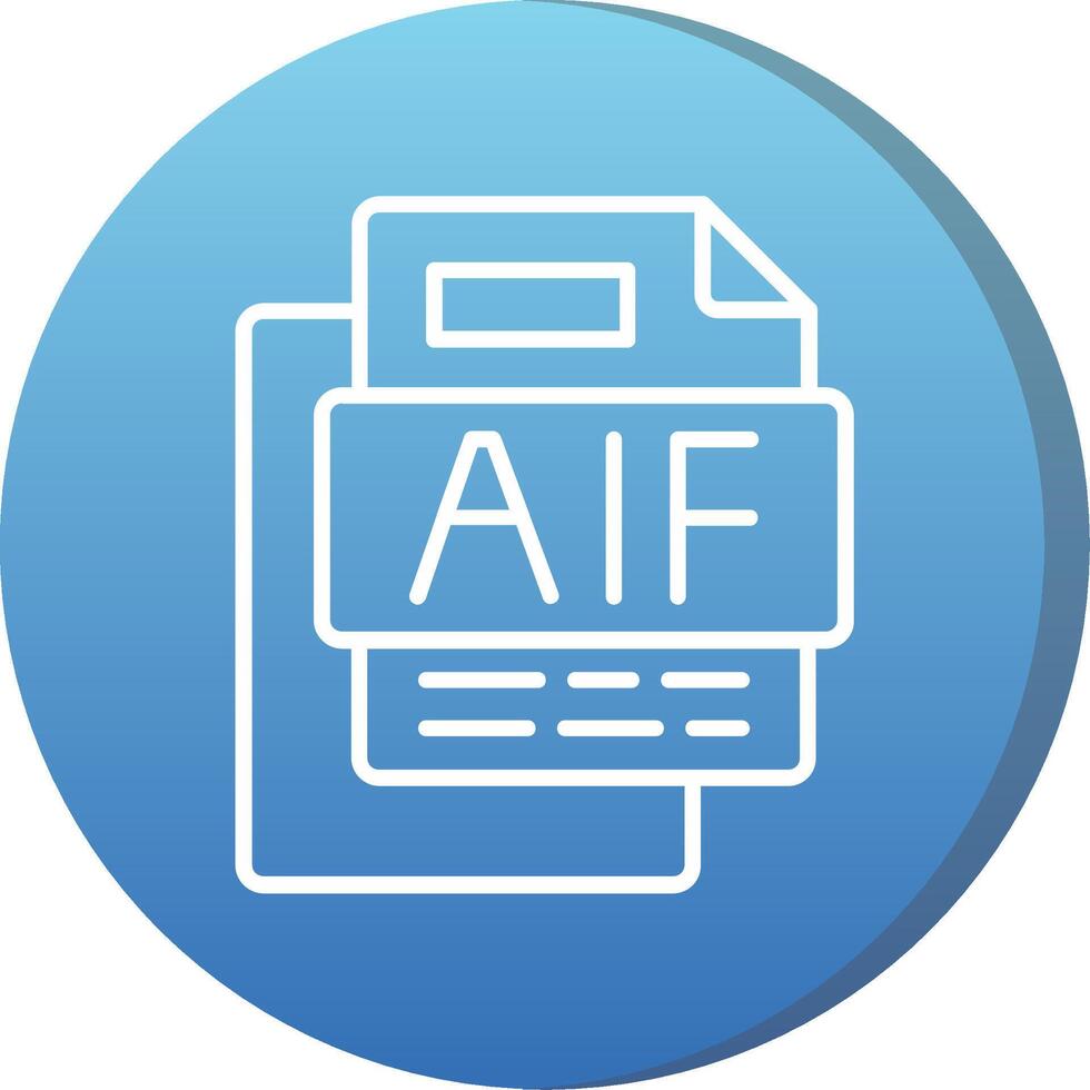AIF File Long Shadow Circle Icon vector