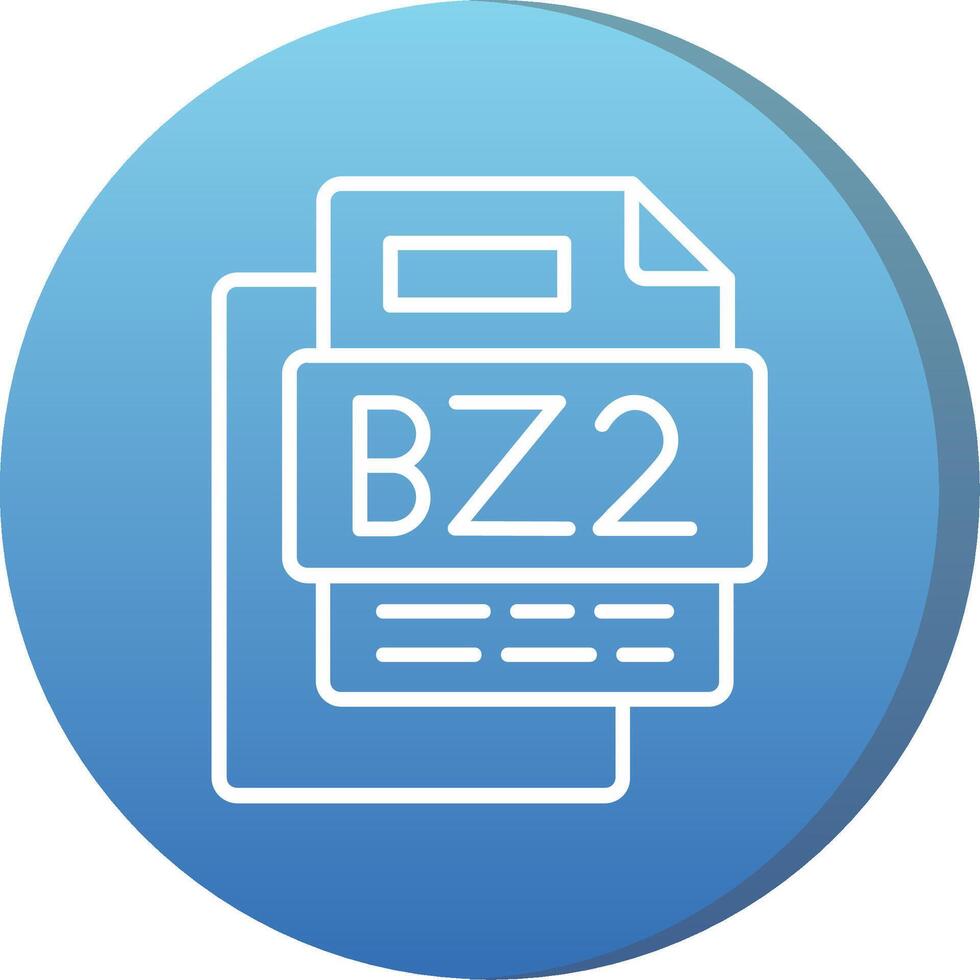 Bz2 File Long Shadow Circle Icon vector