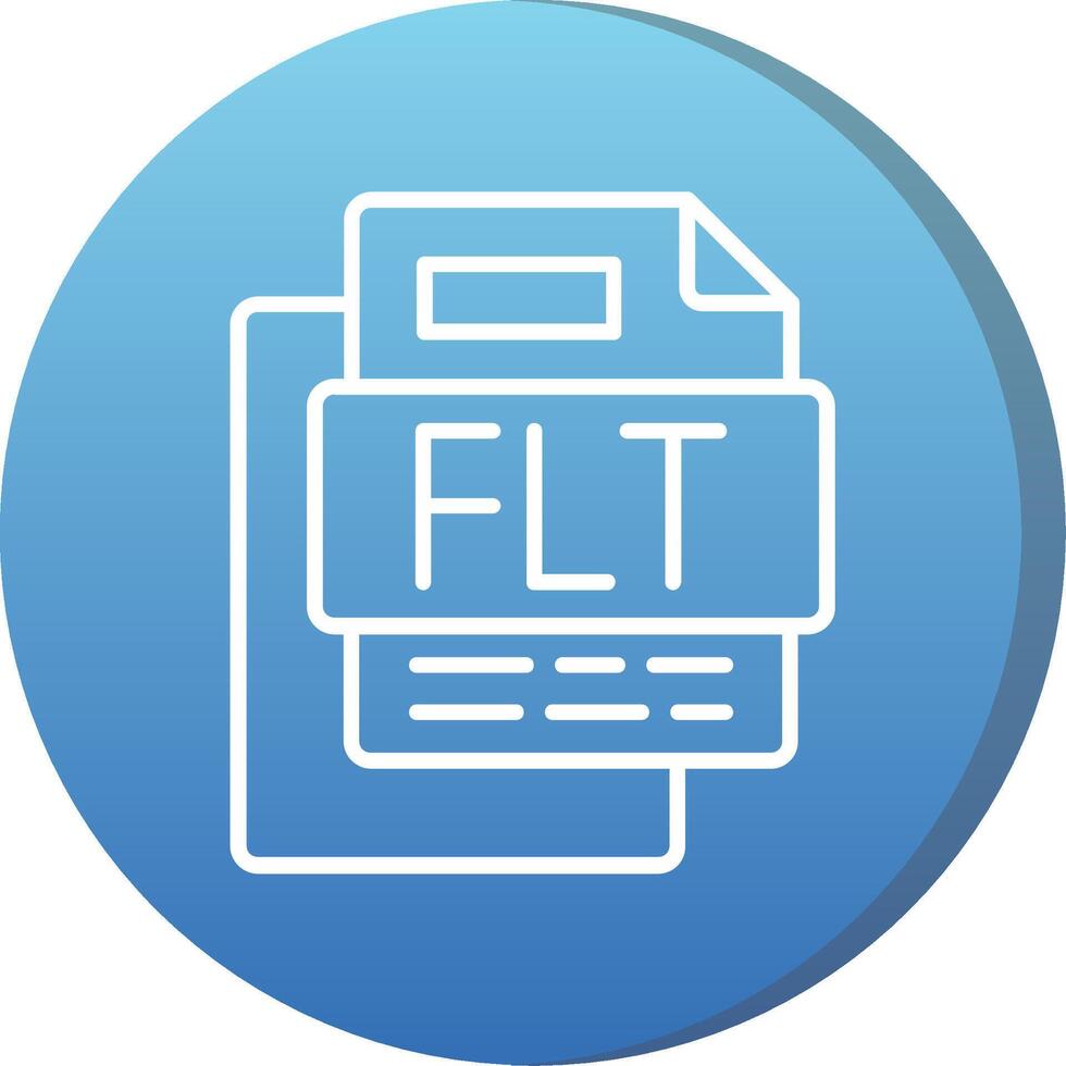 Flt File Long Shadow Circle Icon vector