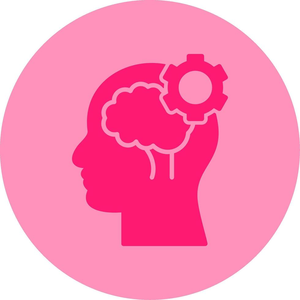 Cognitive Function Dual Tone Circle Icon vector