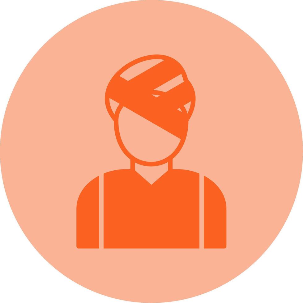 Head Injury Dual Tone Circle Icon vector