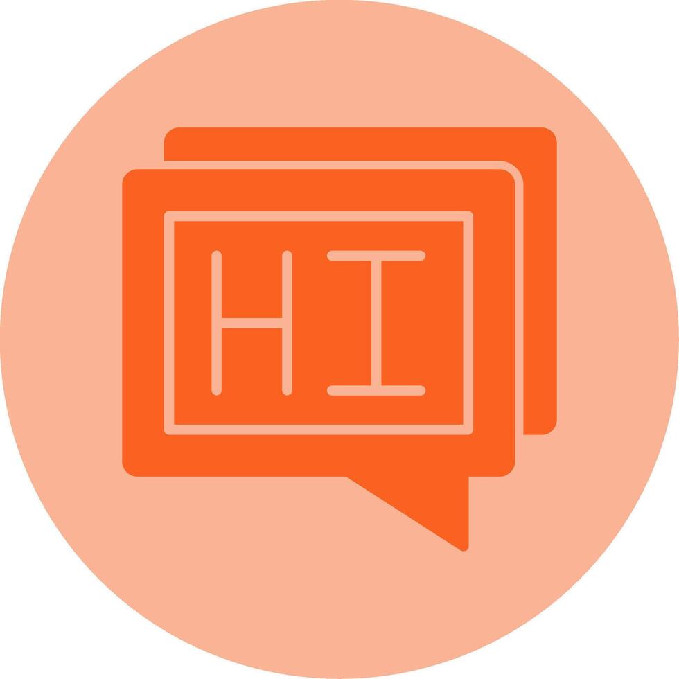 Hi Dual Tone Circle Icon vector