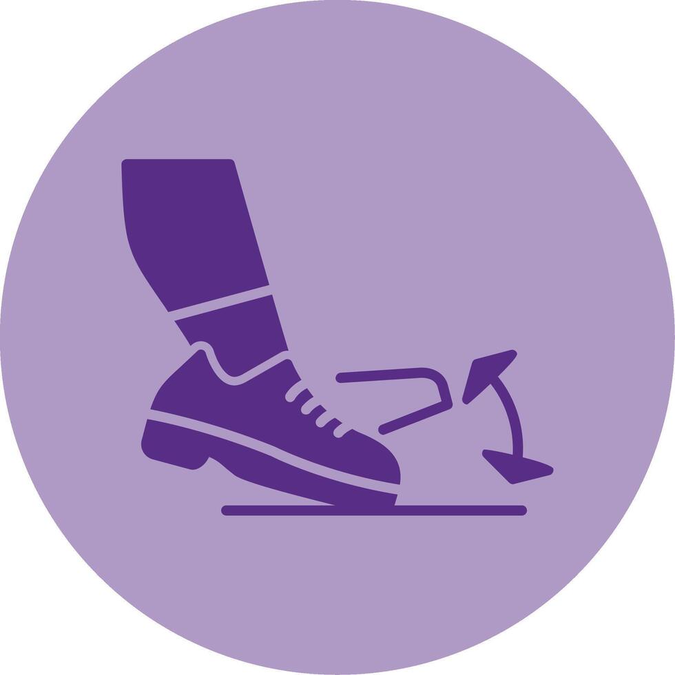 Toe Tap Dual Tone Circle Icon vector