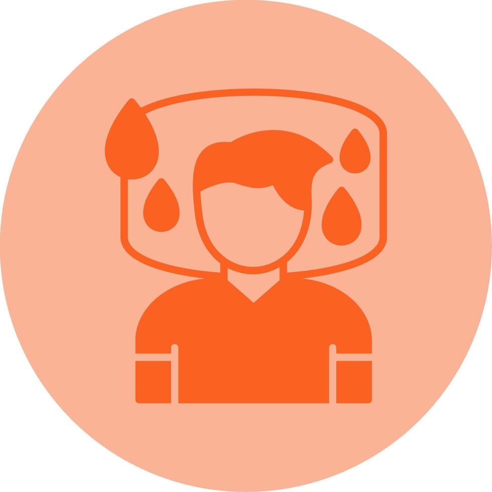 Night Sweat Dual Tone Circle Icon vector