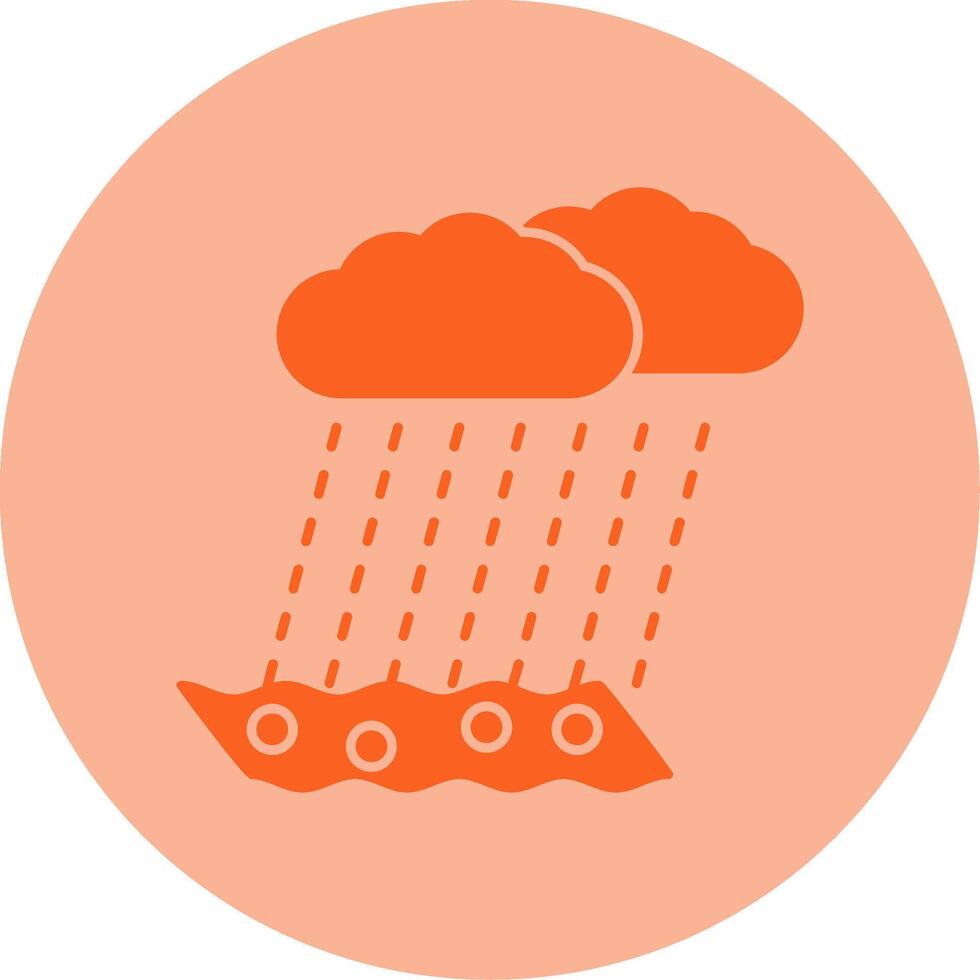 Raining Dual Tone Circle Icon vector