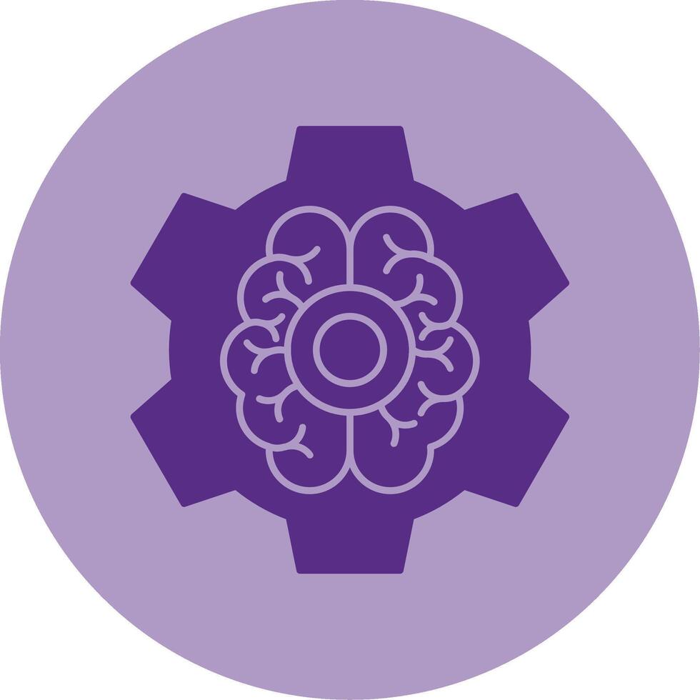 Brain Functions Dual Tone Circle Icon vector