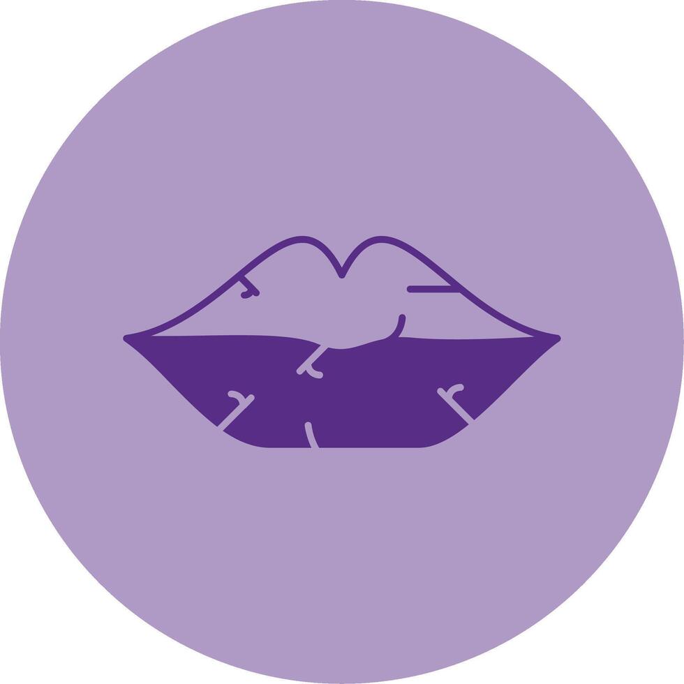 Dry Lips Dual Tone Circle Icon vector