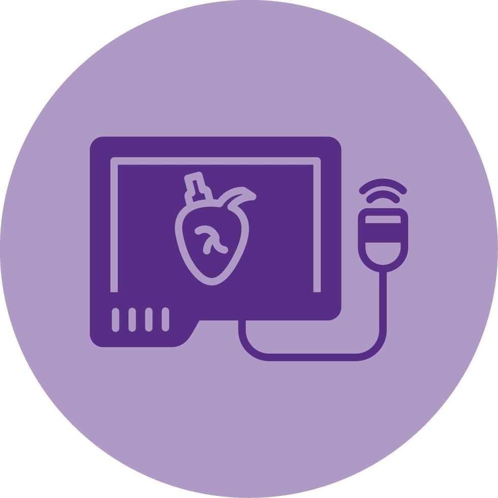 Echocardiogram Dual Tone Circle Icon vector