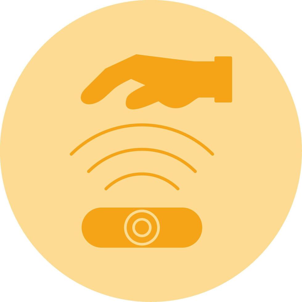Hand Sensor Dual Tone Circle Icon vector